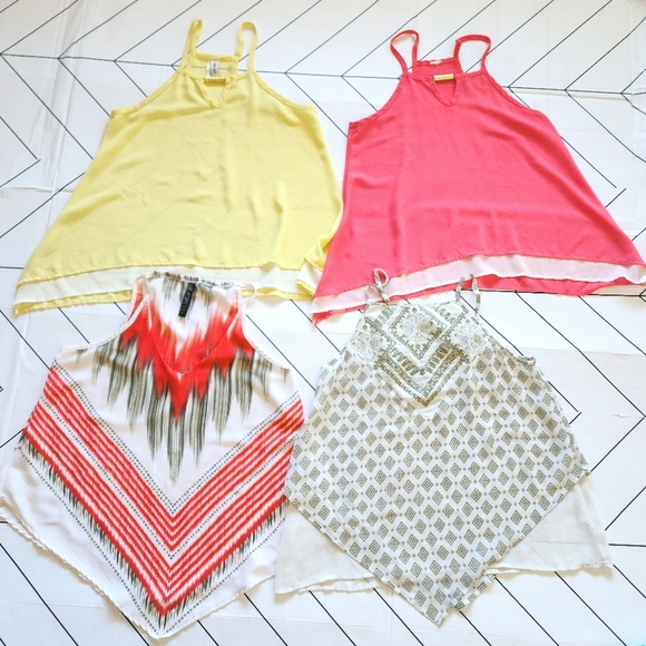 About A Girl Tops - Four-packs of women's junior size small tank tops.